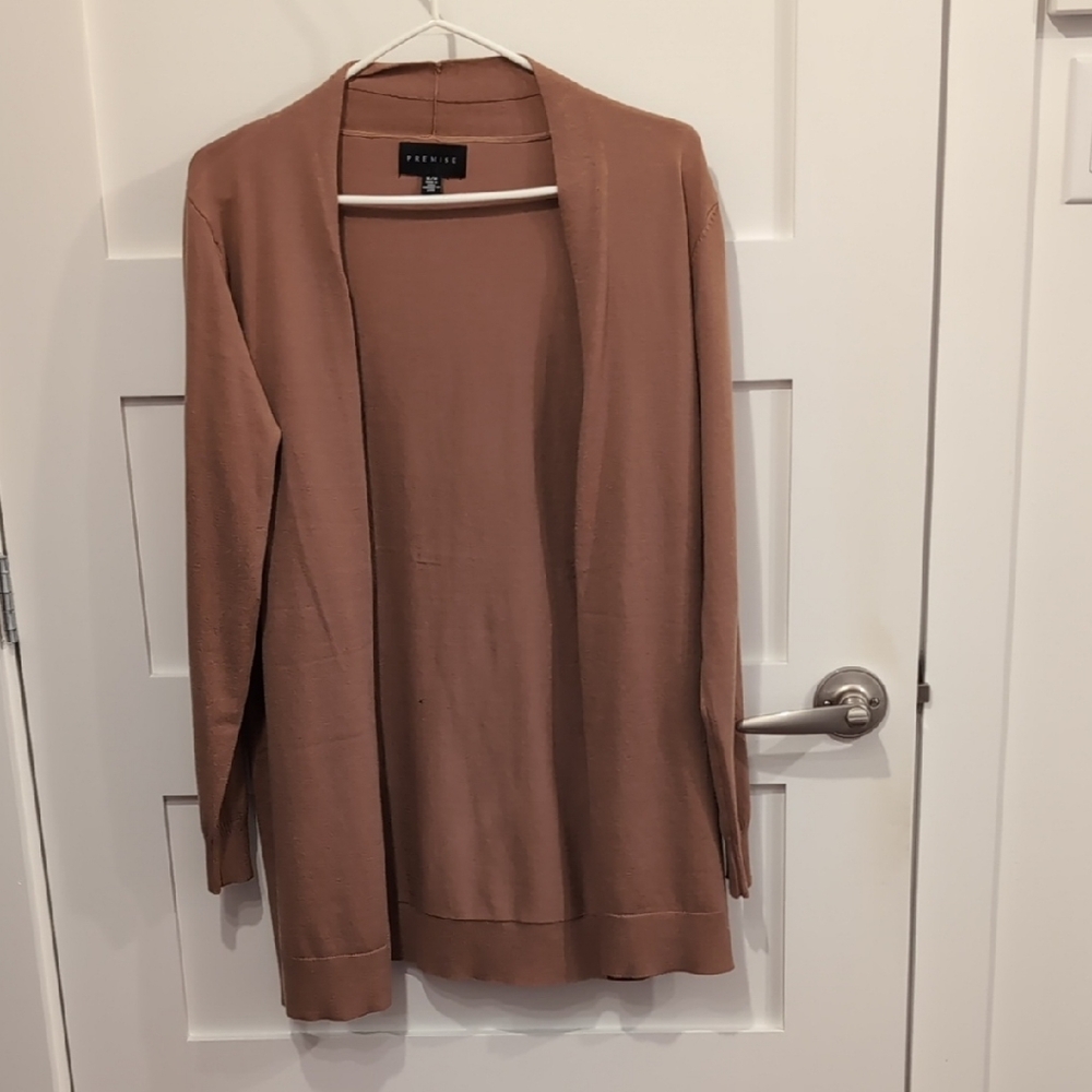 NWOT -Tan Cardigan Sweater Lightweight Knit.